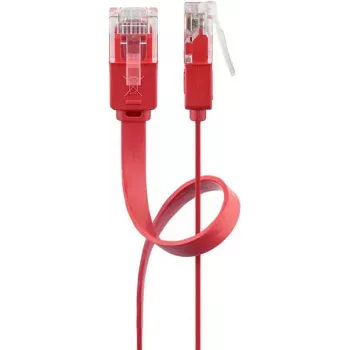 Cabo de rede plano Goobay CAT 6 U/UTP vermelho 2 m