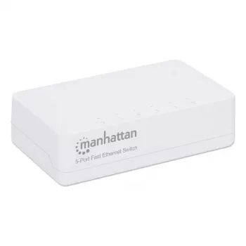Switch Fast Ethernet Manhattan 5 portas, plástico, garantia de três anos, caixa