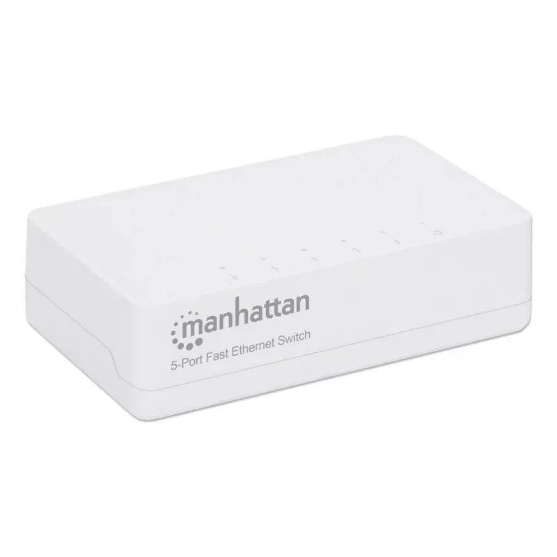 Switch Fast Ethernet Manhattan 5 portas, plástico, garantia de três anos, caixa