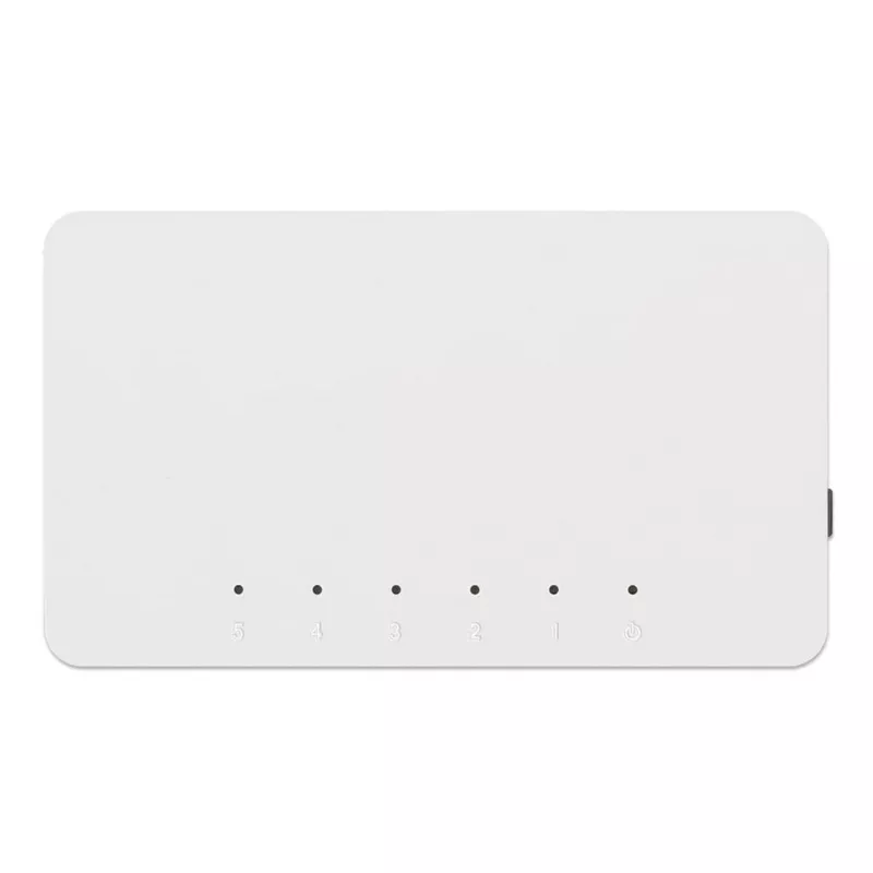 Switch Fast Ethernet Manhattan 5 portas, plástico, garantia de três anos, caixa