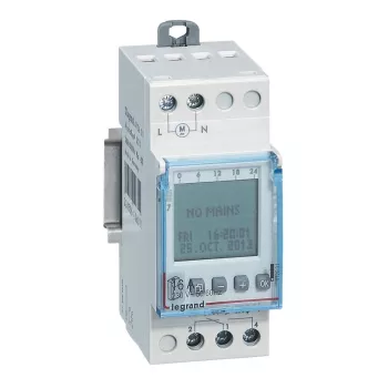 Legrand AlphaRex D21 412631 interruptor horário semanal digital, 1 canal, 230 V AC, 2 módulos