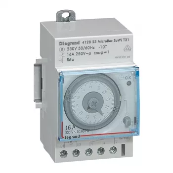 Legrand 412823 interruptor horário analógico para calha DIN, 230 V, 16 A/250 V