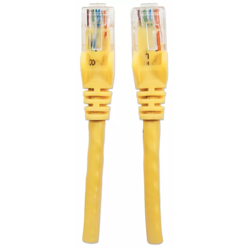Cabo de rede patch Intellinet, Cat6, 20 m, amarelo, CCA, U/UTP, PVC, RJ45, contactos banhados a ouro, proteção anti-dobra, proteção anti-dobra moldada, garantia vitalícia