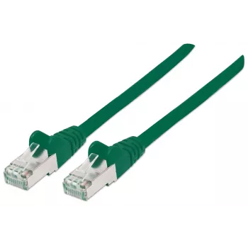 Cabo de rede patch Intellinet, Cat6, 15 m, verde, cobre, S/FTP, LSOH/LSZH, PVC, RJ45, contactos banhados a ouro, proteção anti-dobra, alívio de tensão, garantia vitalícia