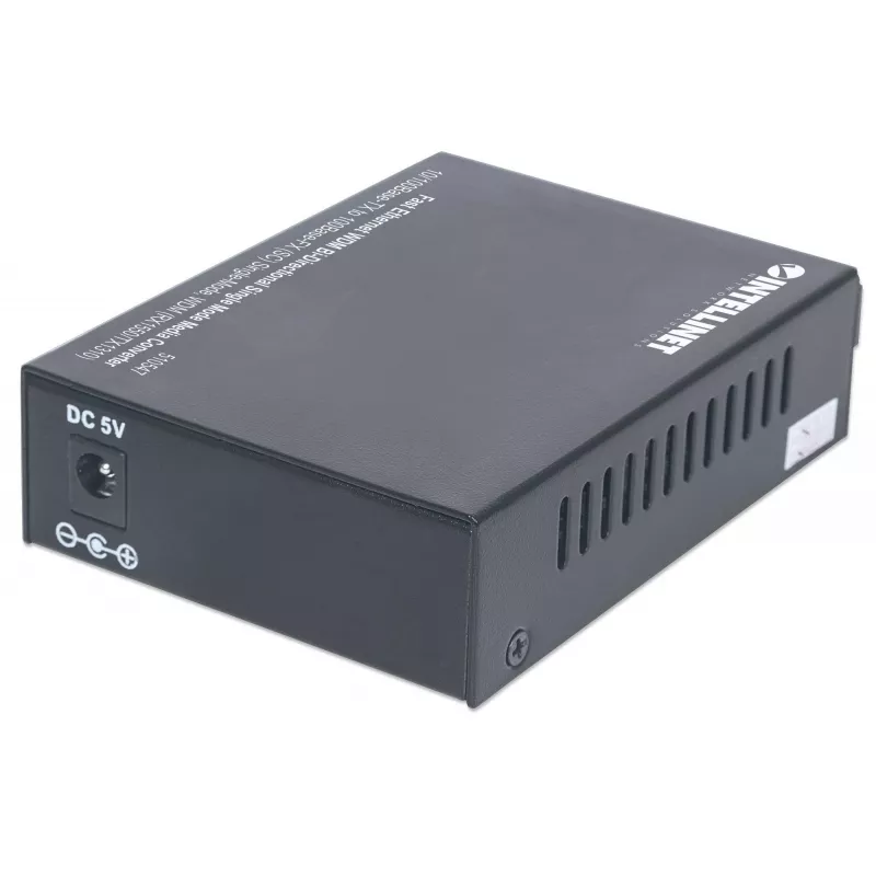 Intellinet 510547 conversor de media Fast Ethernet WDM bidirecional, de 10/100Base-TX para 100Base-FX (SC) modo único, 20 km (12,4 mi), Rx1550/Tx1310 nm