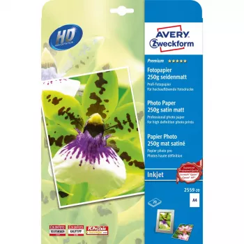 Papel de jato de tinta Avery Premium A4 250 g branco satinado mate
