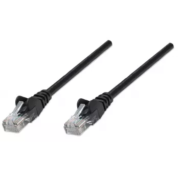 Cabo de rede patch Intellinet, Cat5e, 1,5 m, preto, CCA, U/UTP, PVC, RJ45, contactos banhados a ouro, proteção da patilha, proteção anti-dobra, garantia vitalícia