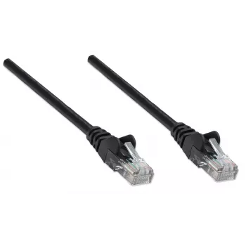 Cabo de rede patch Intellinet, Cat5e, 1,5 m, preto, CCA, U/UTP, PVC, RJ45, contactos banhados a ouro, proteção da patilha, proteção anti-dobra, garantia vitalícia