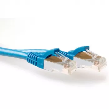 Cabo patch ACT 15 metros SFTP CAT6A, azul, com proteção da patilha e fichas RJ45