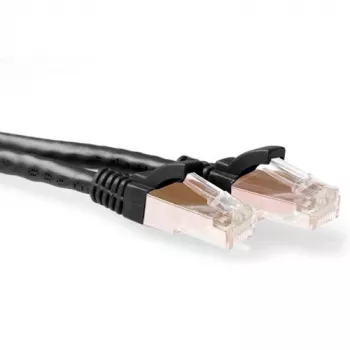 Cabo patch ACT preto 25 metros SFTP CAT6A sem patilha com fichas RJ45