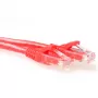 Cabo patch U/UTP CAT6A ACT vermelho 0,25 metros com fichas RJ45 e proteção anti-dobra