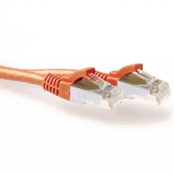 Cabo patch SFTP CAT6A ACT laranja 15,00 metros sem proteção de patilhas com fichas RJ45