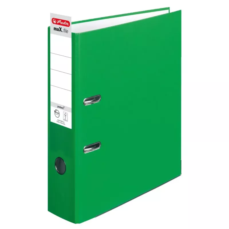 Ficheiro de argolas A4 Herlitz maX.file verde