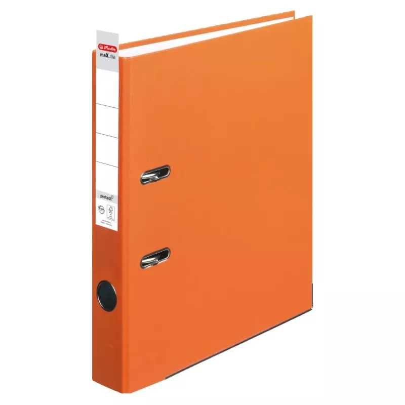 Ficheiro de argolas Herlitz maX.file A4 laranja polipropileno FSC