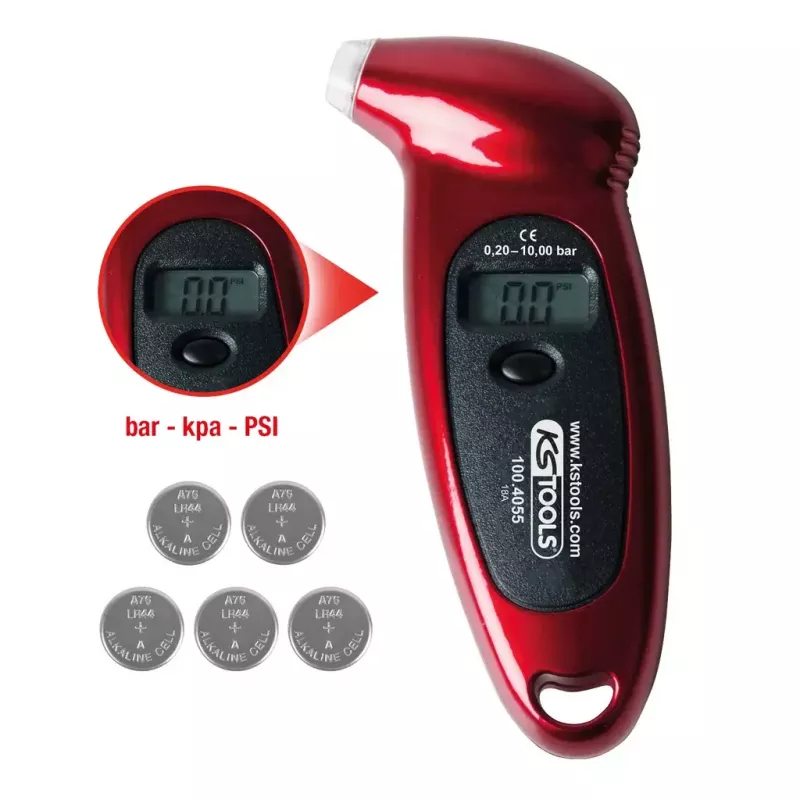 Medidor de pressão digital KS Tools 100.4055 0,2 - 10 bar LCD