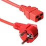 Cabo de alimentação ACT ficha CEE 7/7 (angular) - C19 vermelho 1,2 m
