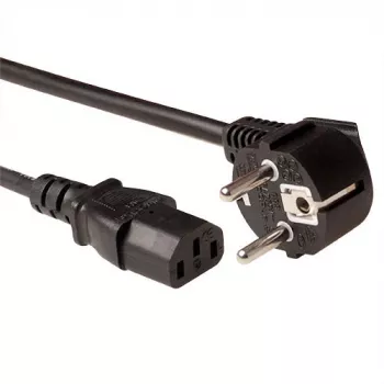 Cabo de alimentação ACT Powercord LSZH CEE 7/7 ficha (angular) - C13 preto 1,5 m