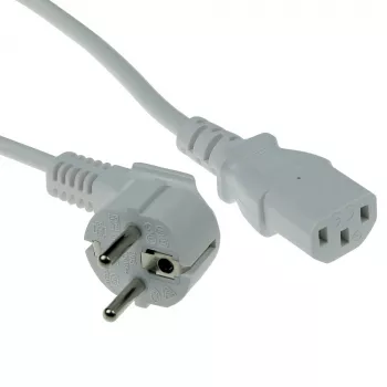 Cabo de alimentação ACT CEE 7/7 ficha (angular) - C13 branco 2,5 m