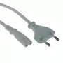 Cabo de alimentação ficha Euro - conector fêmea C7 branco 1,5 m ACT AK5240