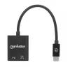 Adaptador de áudio USB-C para USB-C e USB-C da Manhattan (incl. Power Delivery), preto, 480 Mbit/s (USB 2.0), cabo 11cm, com Power Delivery para porta USB-C (60W), três anos de garantia