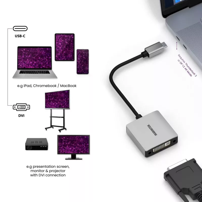 Marmitek Connect USB C to DVI - Adaptador USB-C para DVI
