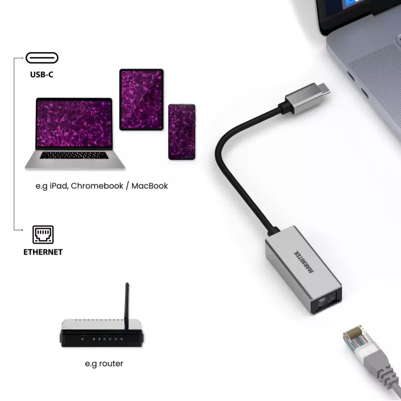 Marmitek Connect Adaptador USB-C para Ethernet 8373