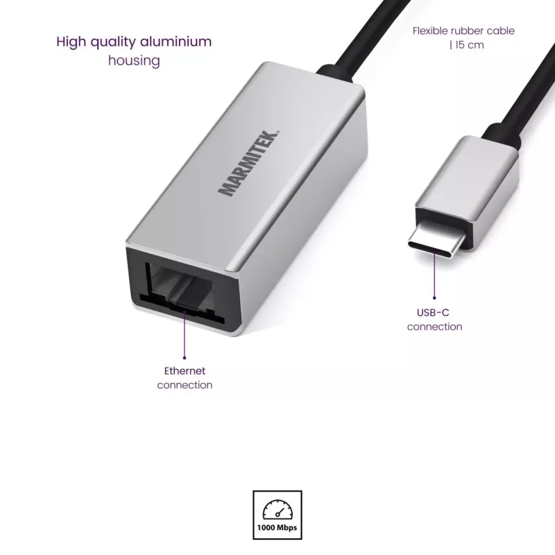 Marmitek Connect Adaptador USB-C para Ethernet 8373