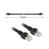 Cabo de patch ACT preto 0,5 metros S/FTP CAT7 PUR flex sem patilhas com fichas RJ45 (conforme CAT6A)