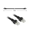 Cabo de patch ACT preto 7 metros S/FTP CAT7 PUR flex sem patilhas com fichas RJ45 (conforme CAT6A)