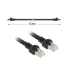 Cabo de patch ACT preto 10 metros S/FTP CAT7 PUR flex, proteção das patilhas, com fichas RJ45 (conforme CAT6A)