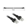 Cabo de patch ACT preto 15 metros S/FTP CAT7 PUR flex sem patilhas com fichas RJ45 (conforme CAT6A)