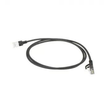 Cabo de patch ACT preto 10 metros LSZH U/FTP CAT6A Datacenter Slimline com fichas RJ45 sem patilhas