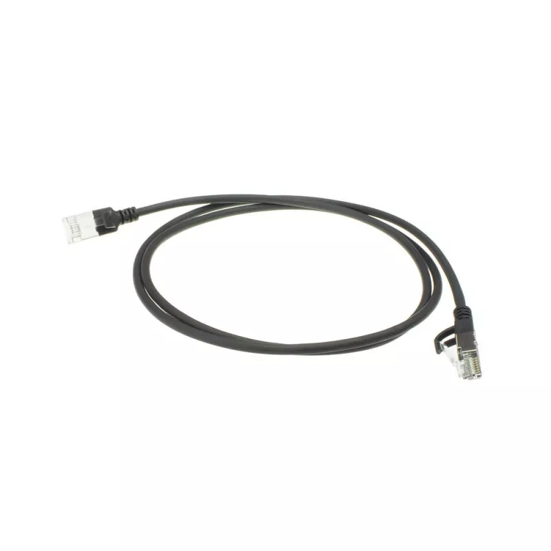 Cabo de patch ACT preto 10 metros LSZH U/FTP CAT6A Datacenter Slimline com fichas RJ45 sem patilhas