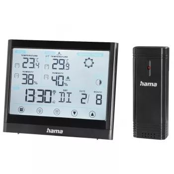 Estação meteorológica Hama Full Touch, preta