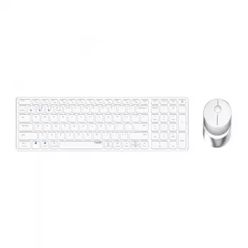 Rapoo 9750M teclado rato incluído sem fios Bluetooth QWERTZ alemão branco