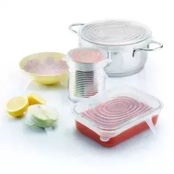 Coberturas alimentares Westmark 23272260 - tampas de silicone transparentes, 6 unid.