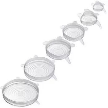 Coberturas alimentares Westmark 23272260 - tampas de silicone transparentes, 6 unid.