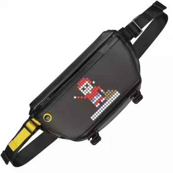 Bolsa de tiracolo Divoom Pixoo preto unissexo 340x90x150 mm ecrã LED
