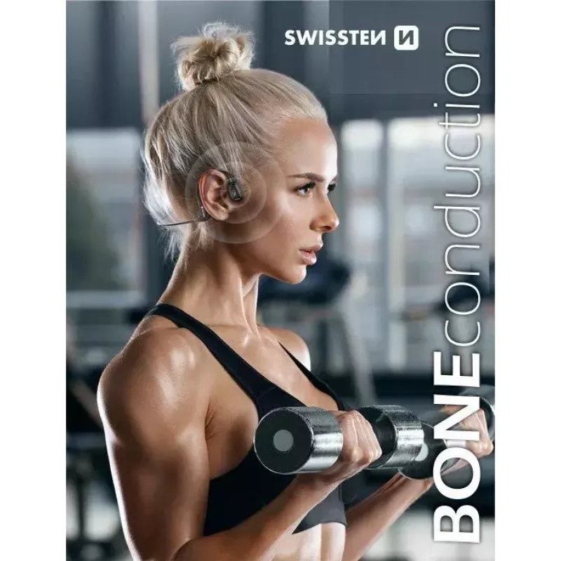 Auscultadores Swissten condução óssea Bluetooth V5.0 preto