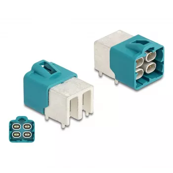 DeLOCK HDMTD conector macho quádruplo angular para placas de circuito impresso