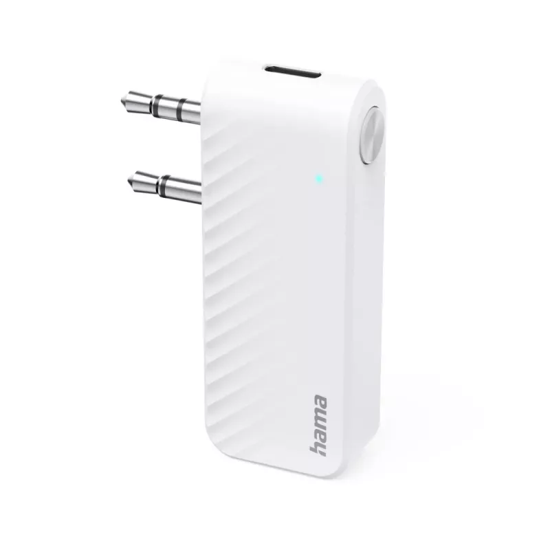 Hama 00014171 transmissor de áudio Bluetooth para aviões e uso universal, 10 h, AUX, branco