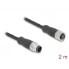 Cabo de rede DeLOCK M12 cabo codificação A 8 pinos ficha macho para conector fêmea Cat5e 2 m preto