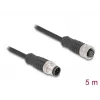 Cabo de rede DeLOCK M12 cabo codificação A 8 pinos ficha macho para conector fêmea Cat5e 5 m preto