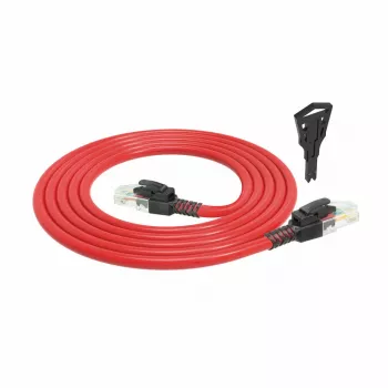 Cabo de rede ACT vermelho 1 metro U/UTP CAT6A LSZH com bloqueio, snagless, com fichas RJ45