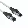 Cabo de rede ACT cinzento 5 metros S/FTP CAT6A IDC 4PPoE / PoE++ 100W LSZH sem patilhas, com fichas RJ45