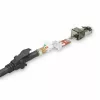 Cabo de rede ACT preto 3 metros S/FTP CAT6A IDC 4PPoE / PoE++ 100W LSZH com proteção das patilhas, com fichas RJ45