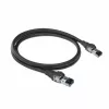 Cabo de rede ACT preto 5 metros S/FTP CAT6A IDC 4PPoE / PoE++ 100W LSZH snagless, com fichas RJ45