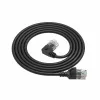 Cabo de rede ACT preto 1,5 metros U/UTP CAT6A LSZH Slimline com fichas RJ45 90° anguladas à esquerda para direita