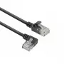 Cabo de rede ACT preto 3 metros U/UTP CAT6A LSZH Slimline com fichas RJ45 90° anguladas à esquerda para direita