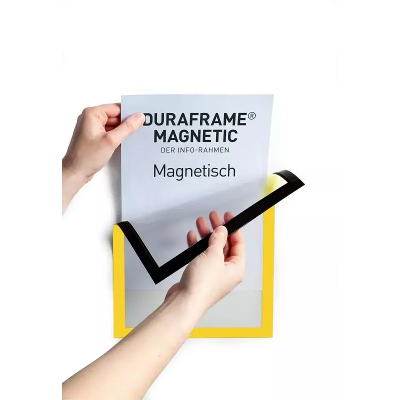 Durable DURAFRAME MAGNETIC moldura informativa A4, amarelo, embalagem de 5 (486904)